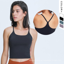 Großhandel BH Bra Sport Tanktop Cami Activewear Crop Tanktop Workout Ladies Muskel Nackt Yoga Tops Frauen Sport BH